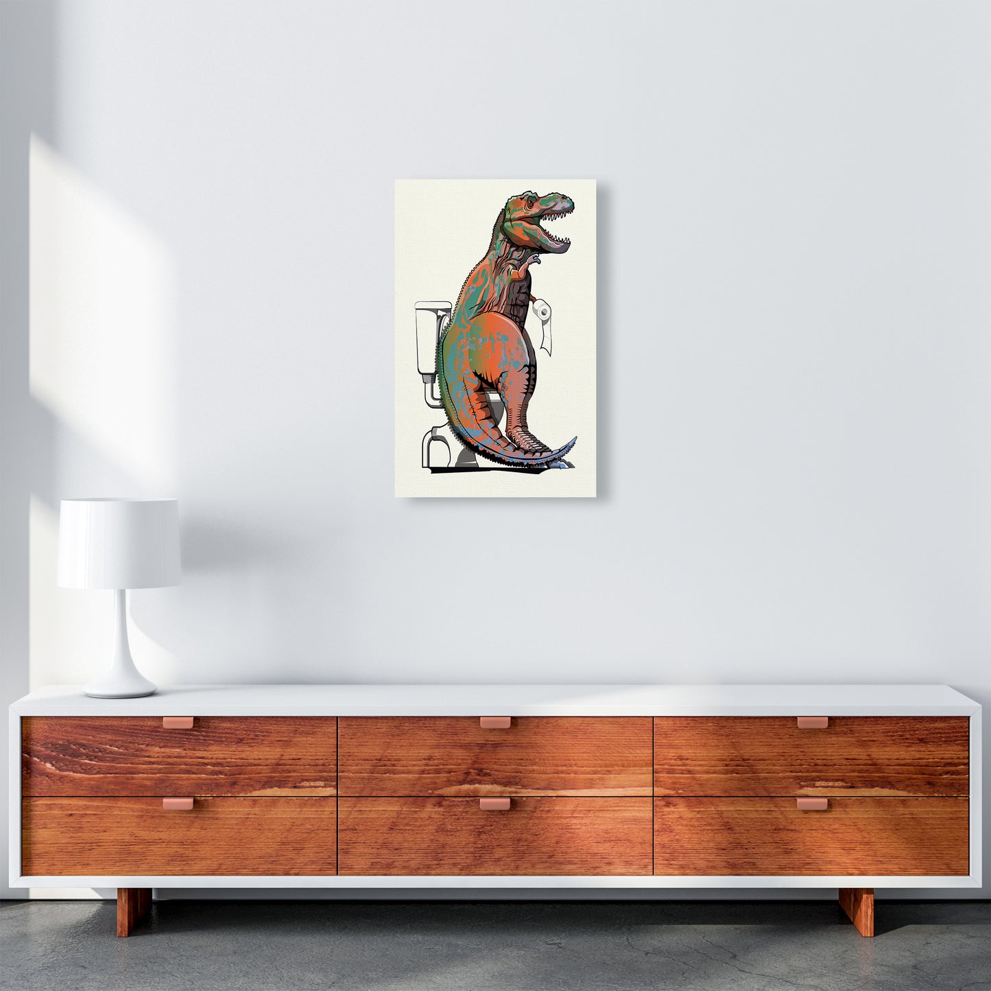Trex Toilet Bathroom by Wyatt9 A3 Canvas