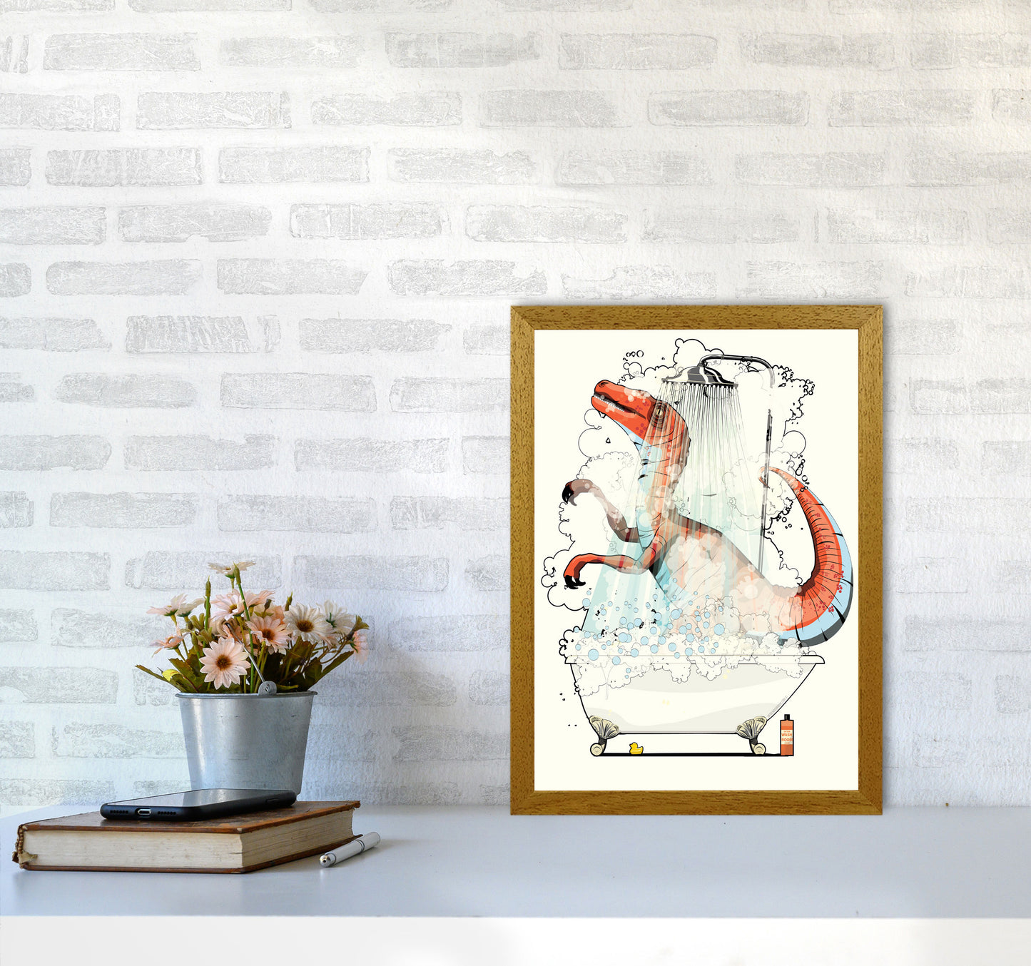 Velociraptor Bathroom by Wyatt9 A3 Print Only