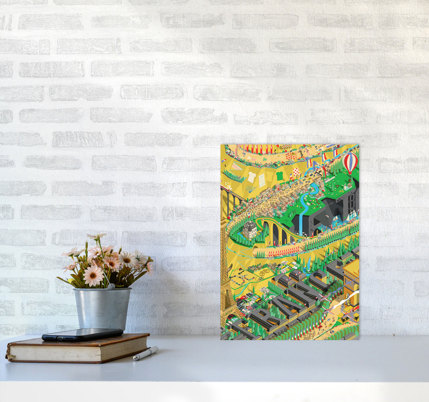 Isometris TDF Cycling Print by Wyatt9 A3 Black Frame