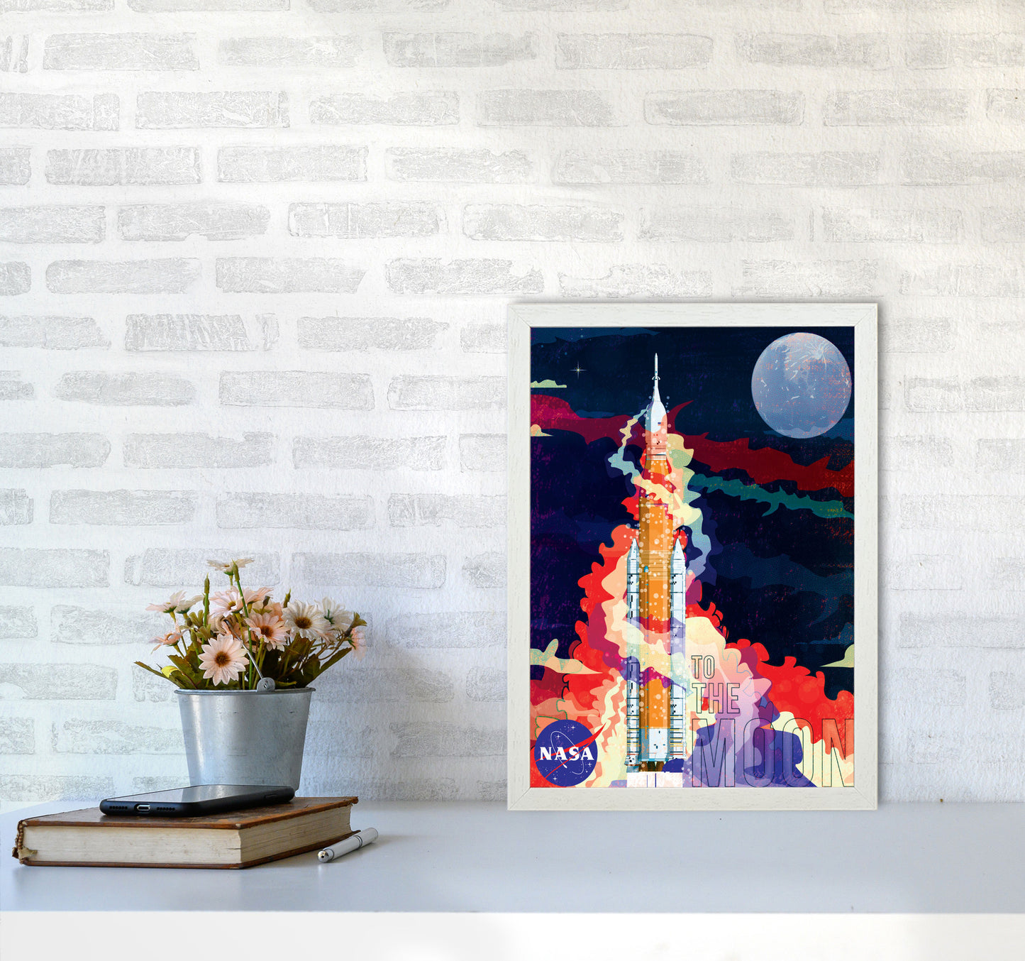 SLS Retro Print by Wyatt9 A3 Oak Frame