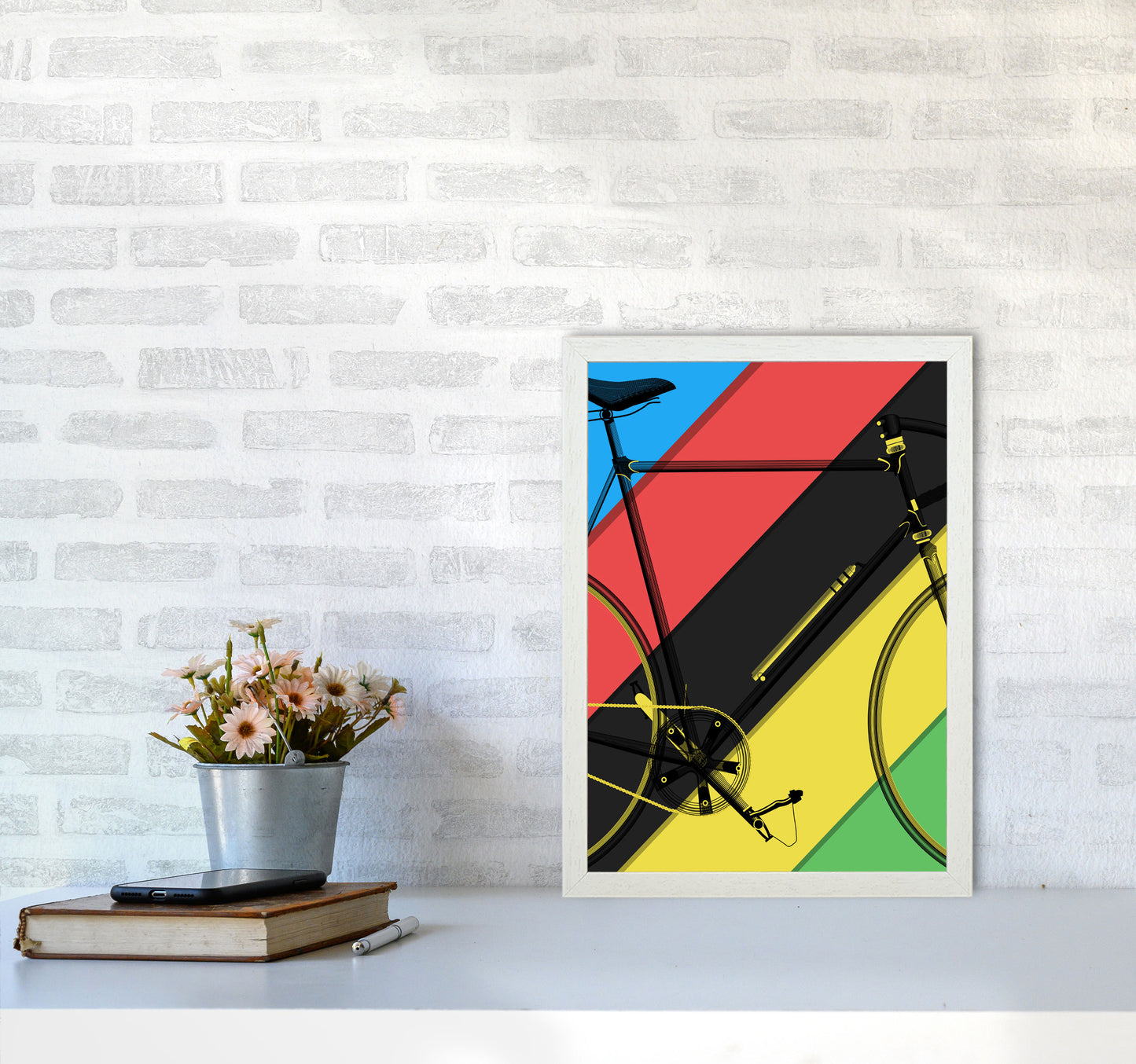 World Champ Cycling Print by Wyatt9 A3 Oak Frame