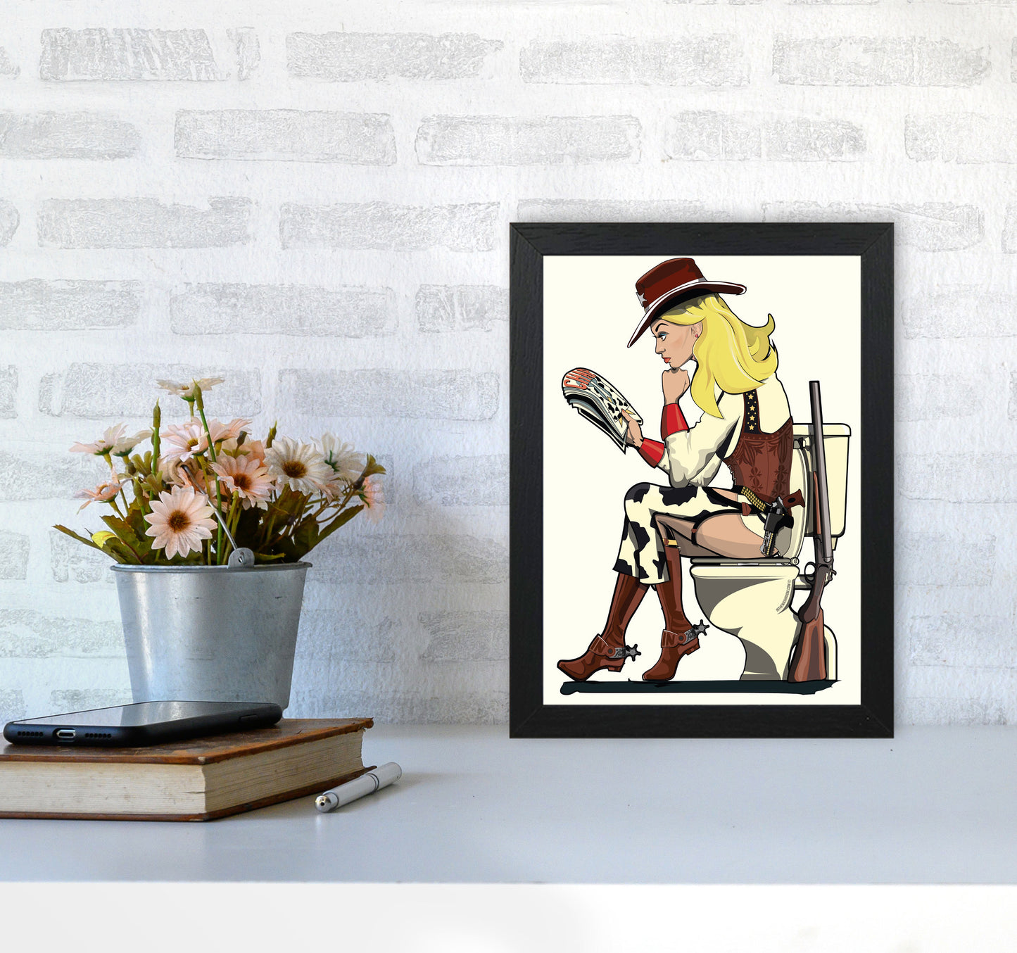 Cowgirl by Wyatt9 A4 White Frame
