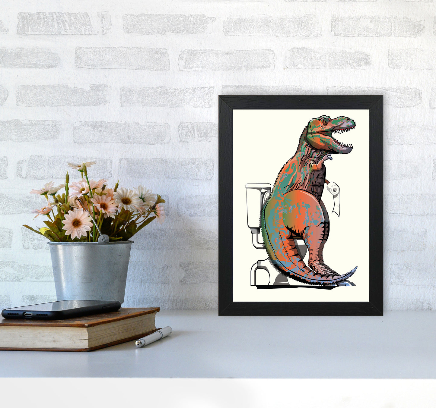 Trex Toilet Bathroom by Wyatt9 A4 White Frame