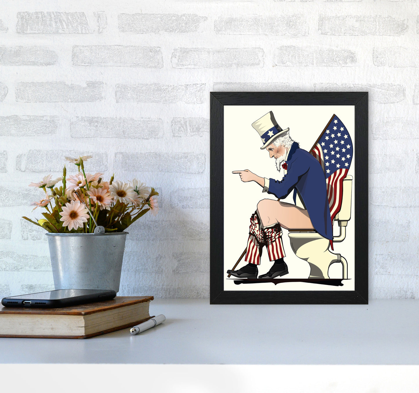 Uncle Sam loo by Wyatt9 A4 White Frame