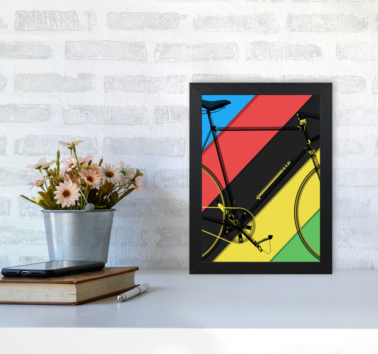World Champ Cycling Print by Wyatt9 A4 White Frame