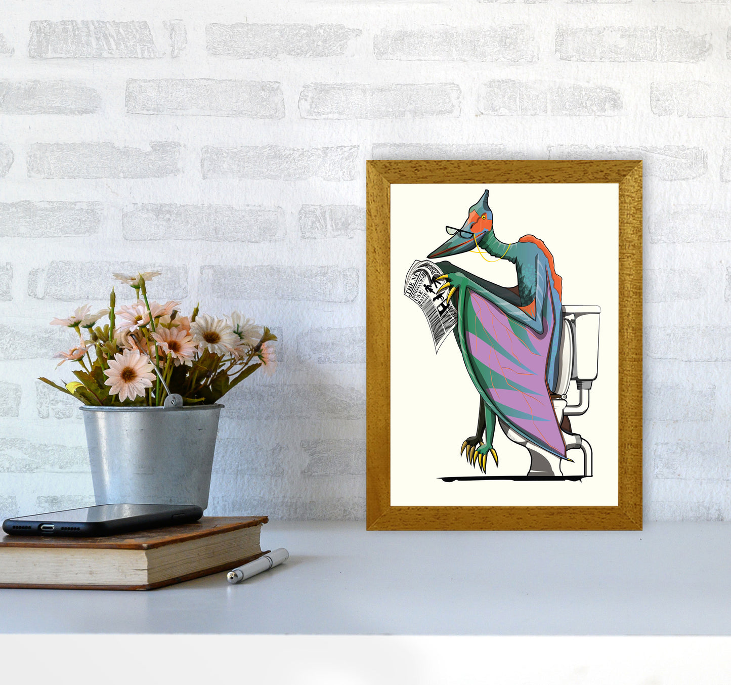 Pterodactyl Bathroom Print by Wyatt9 A4 Print Only
