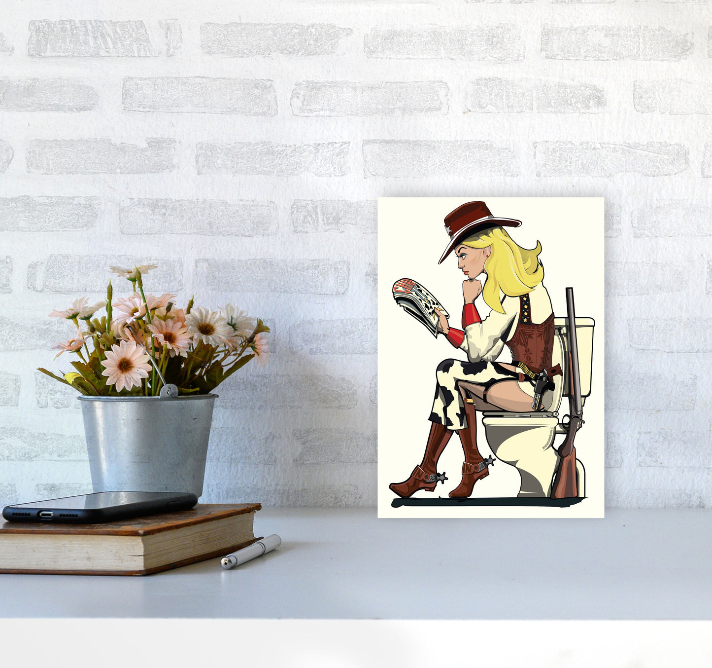 Cowgirl by Wyatt9 A4 Black Frame