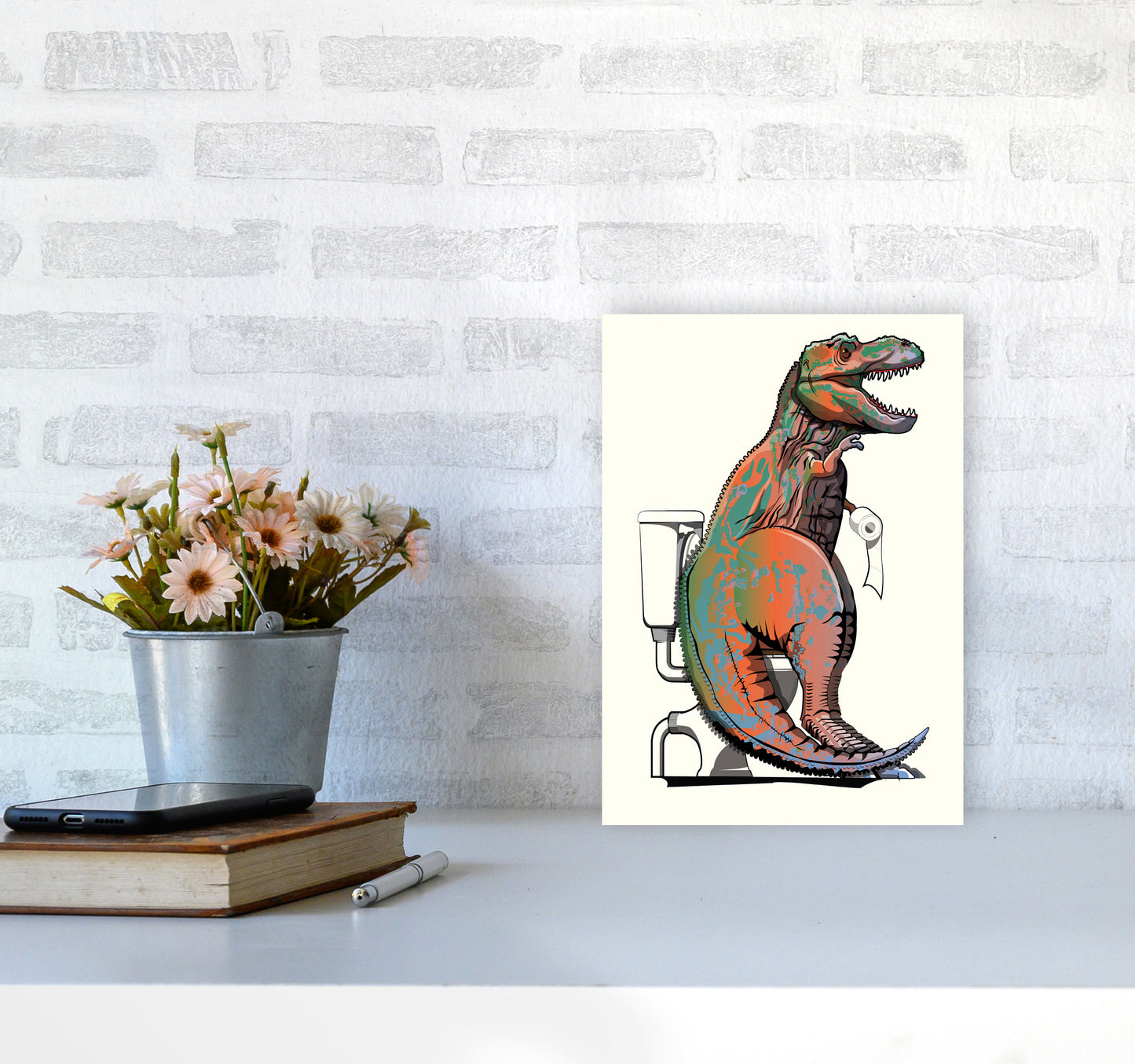 Trex Toilet Bathroom by Wyatt9 A4 Black Frame