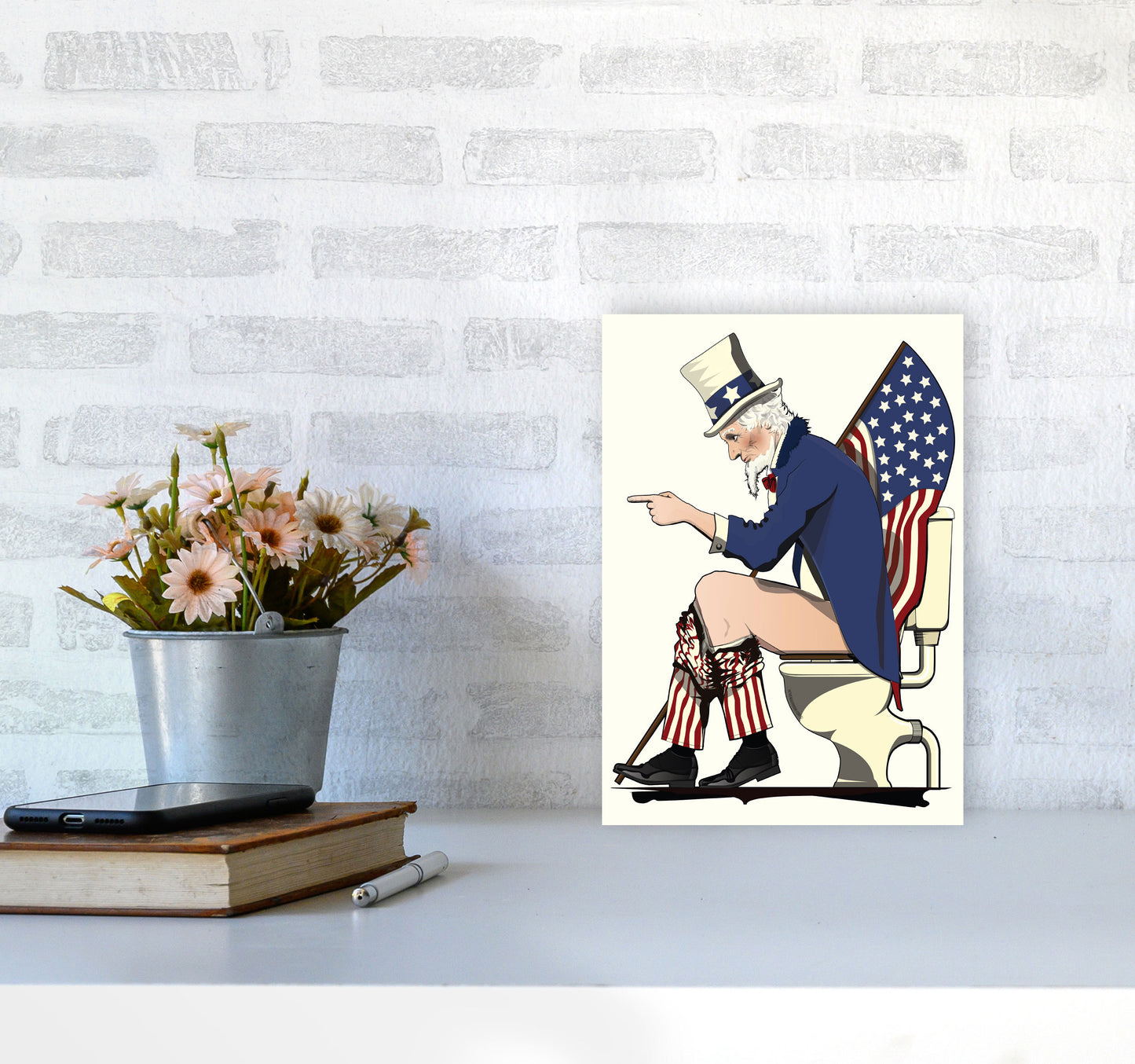 Uncle Sam loo by Wyatt9 A4 Black Frame