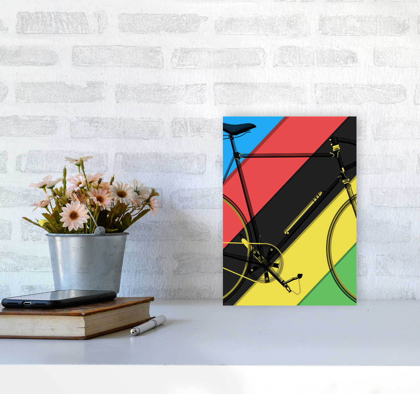 World Champ Cycling Print by Wyatt9 A4 Black Frame