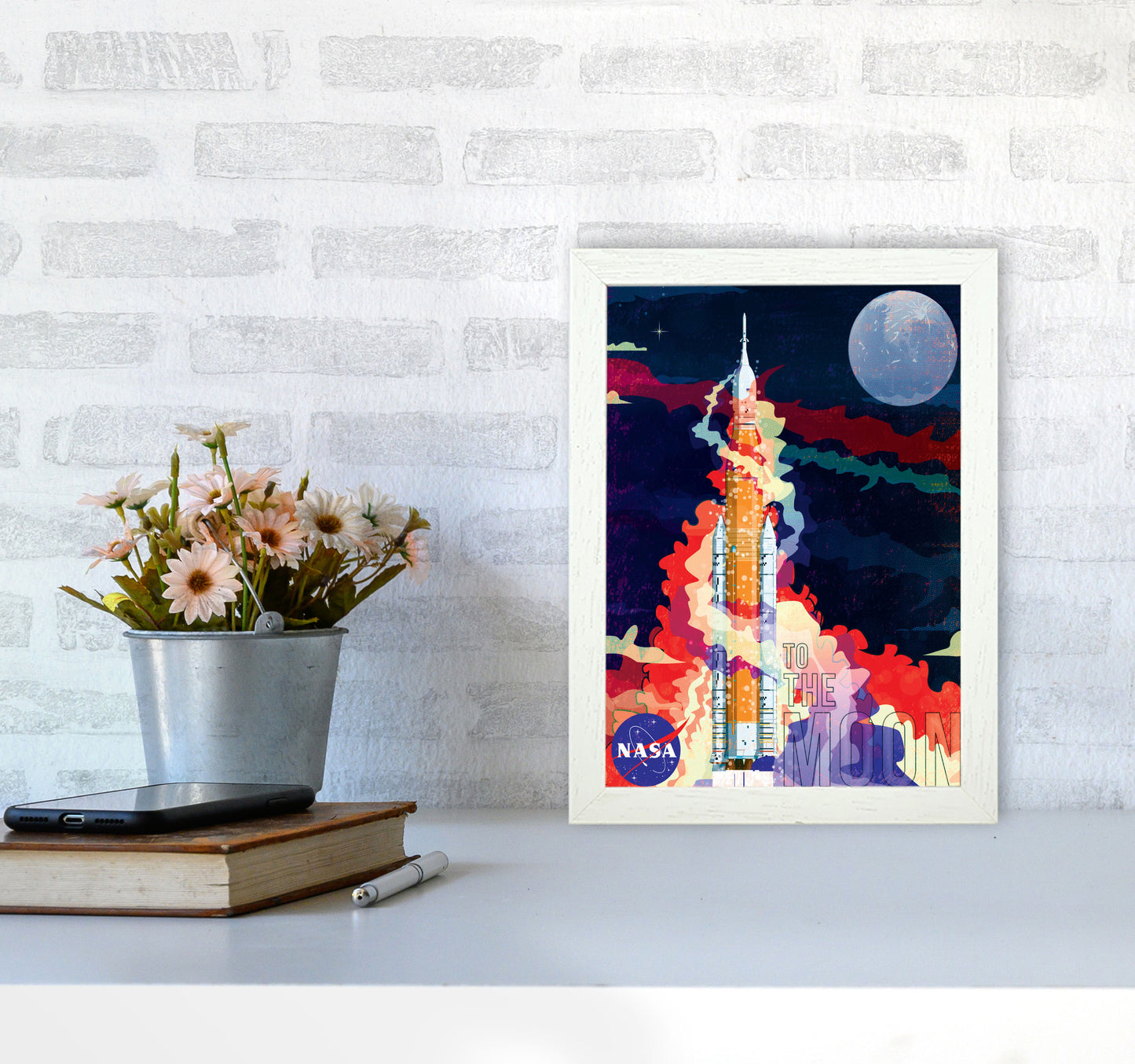 SLS Retro Print by Wyatt9 A4 Oak Frame