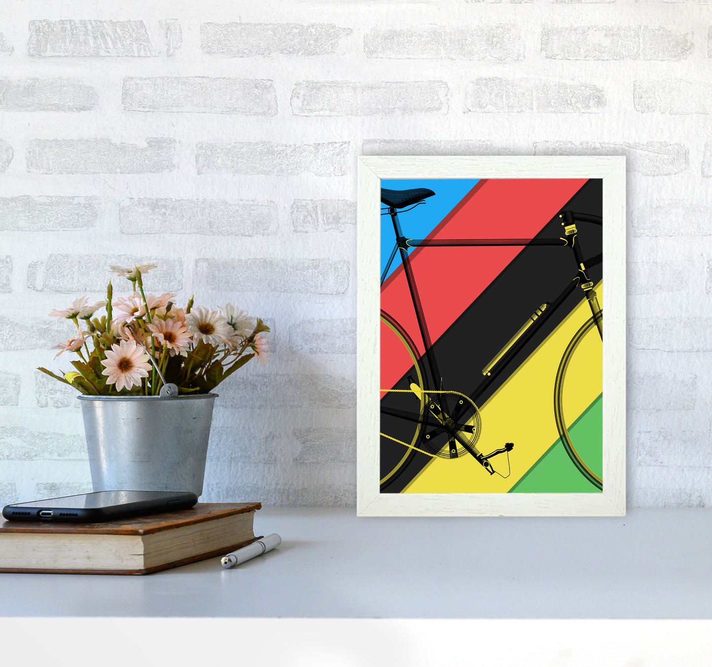 World Champ Cycling Print by Wyatt9 A4 Oak Frame