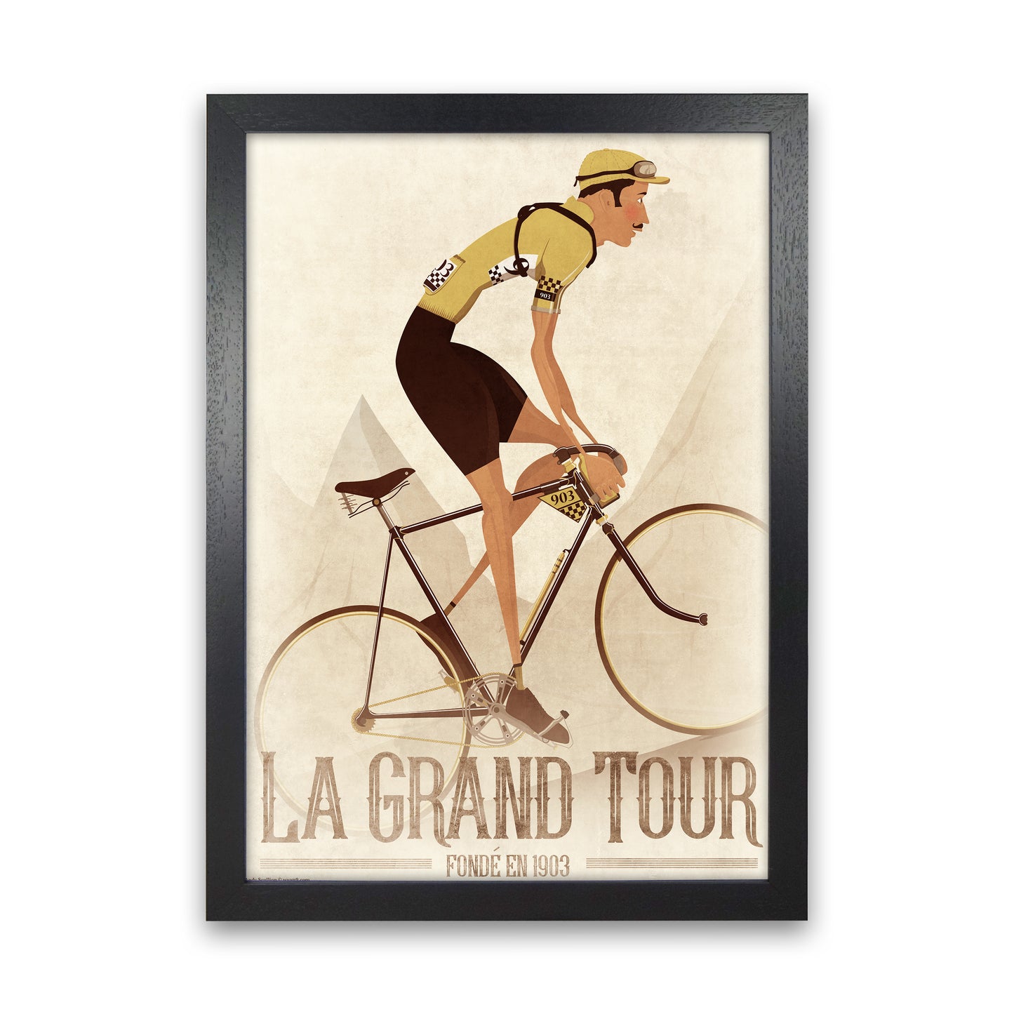 Vintage Cyclist by Wyatt9 Black Grain