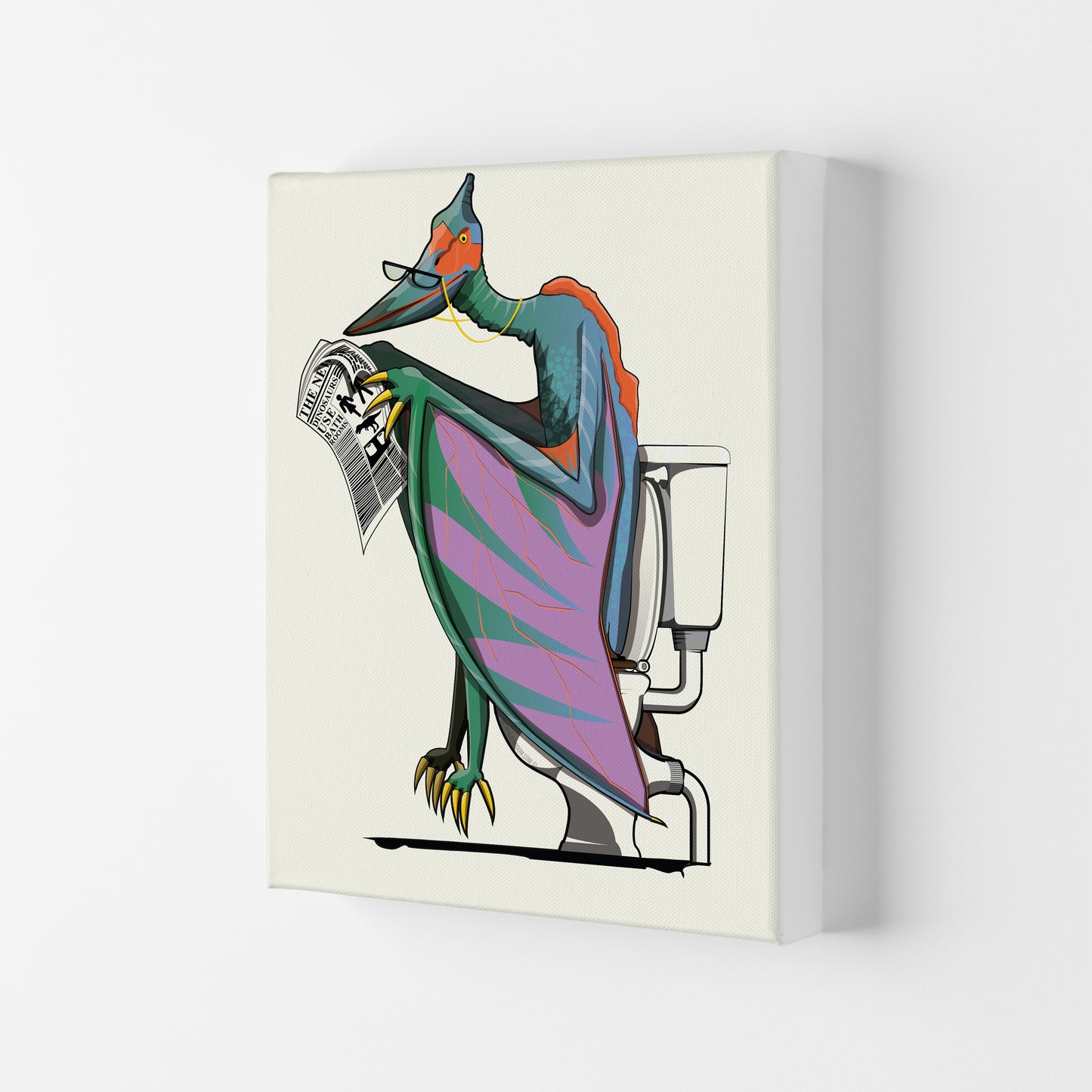 Pterodactyl Bathroom Print by Wyatt9 Canvas