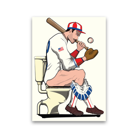 Baseball Player on the Loo by Wyatt9 Print Only