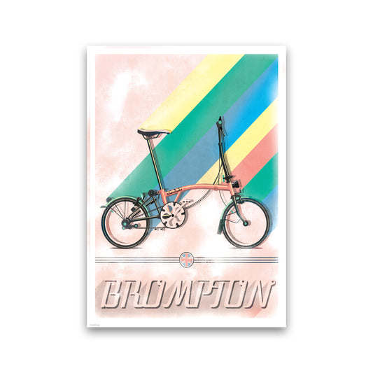 Brompton Vintage Cycling Print by Wyatt9 Print Only