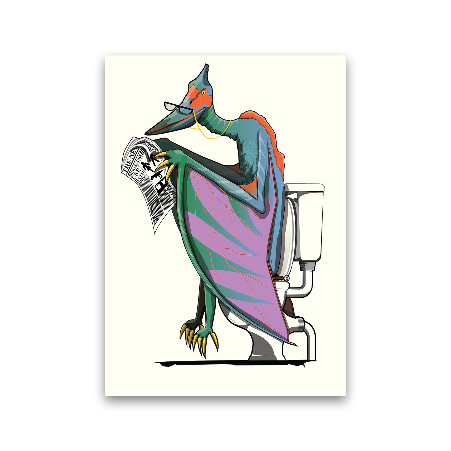 Pterodactyl Bathroom Print by Wyatt9 Print Only