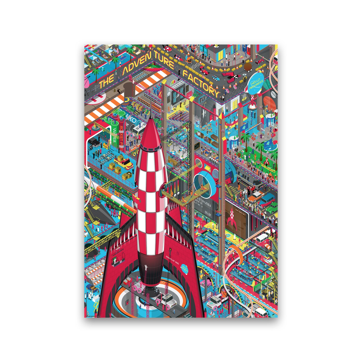 Rocket Retro Print by Wyatt9 Print Only