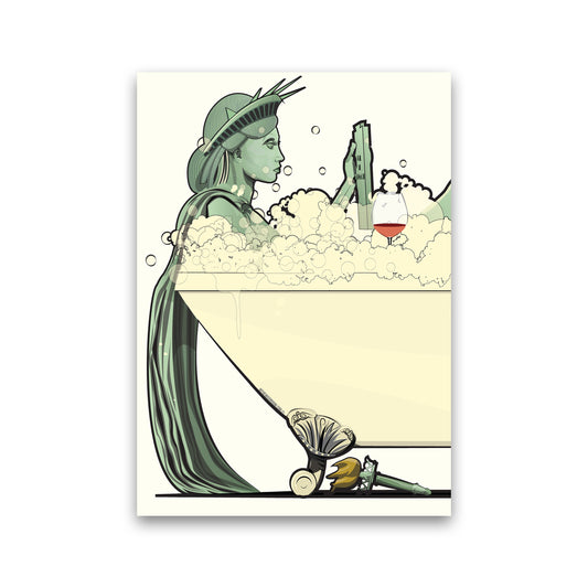 Statue of Liberty Bathroom Print by Wyatt9 Print Only
