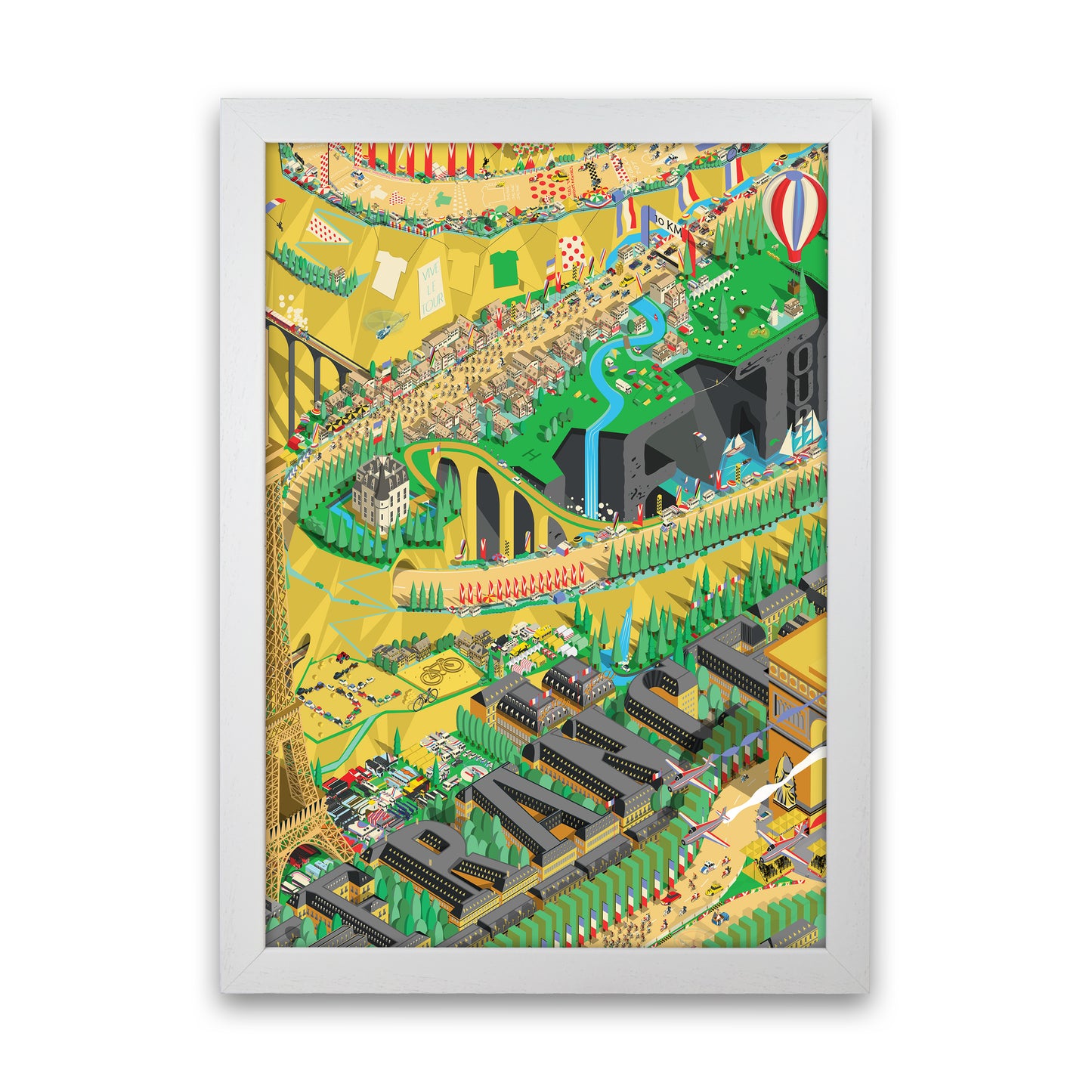 Isometris TDF Cycling Print by Wyatt9 White Grain