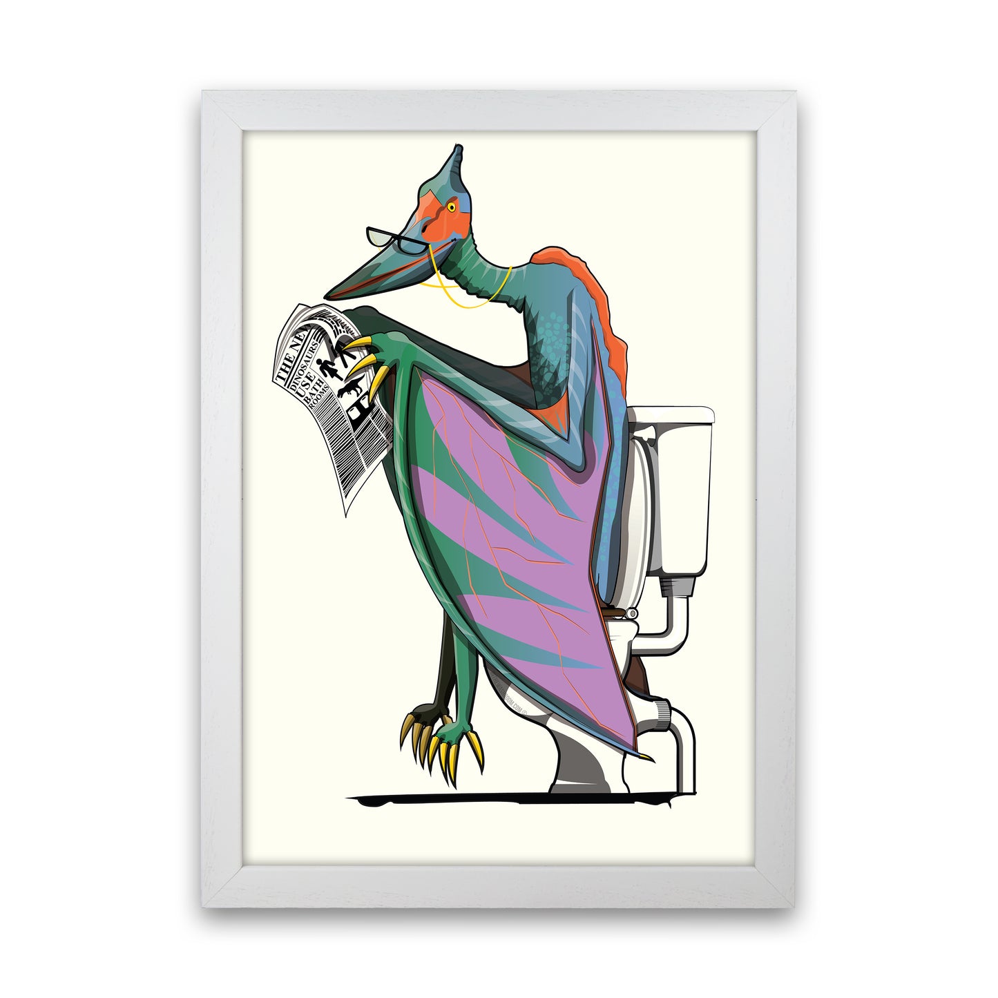 Pterodactyl Bathroom Print by Wyatt9 White Grain