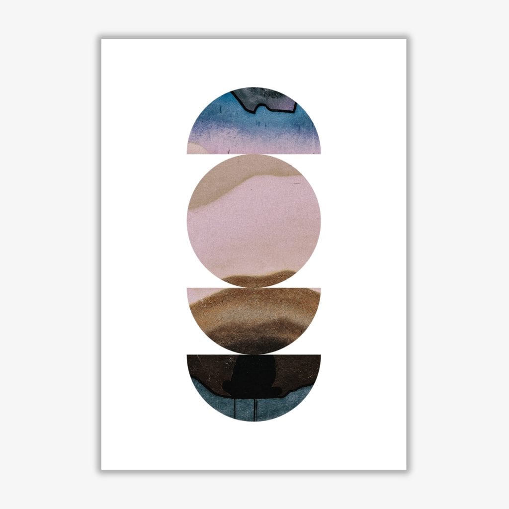 Abstract circles white background modern fine art print