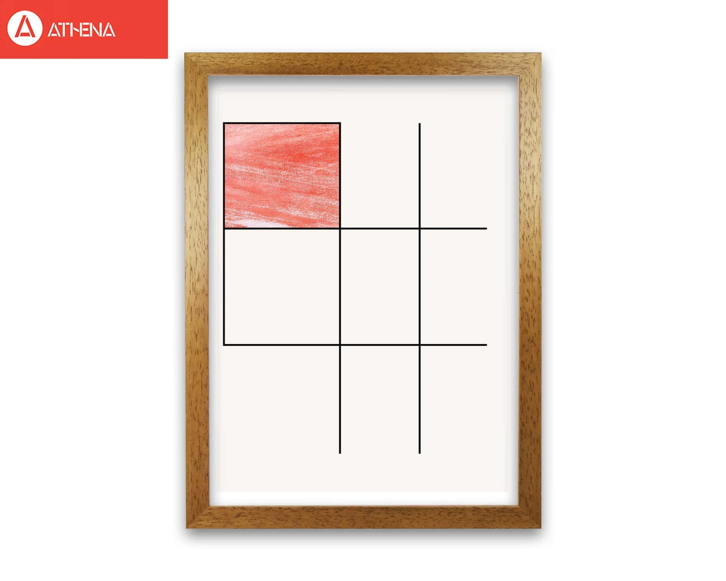 Abstract red crayon geo 1 modern fine art print