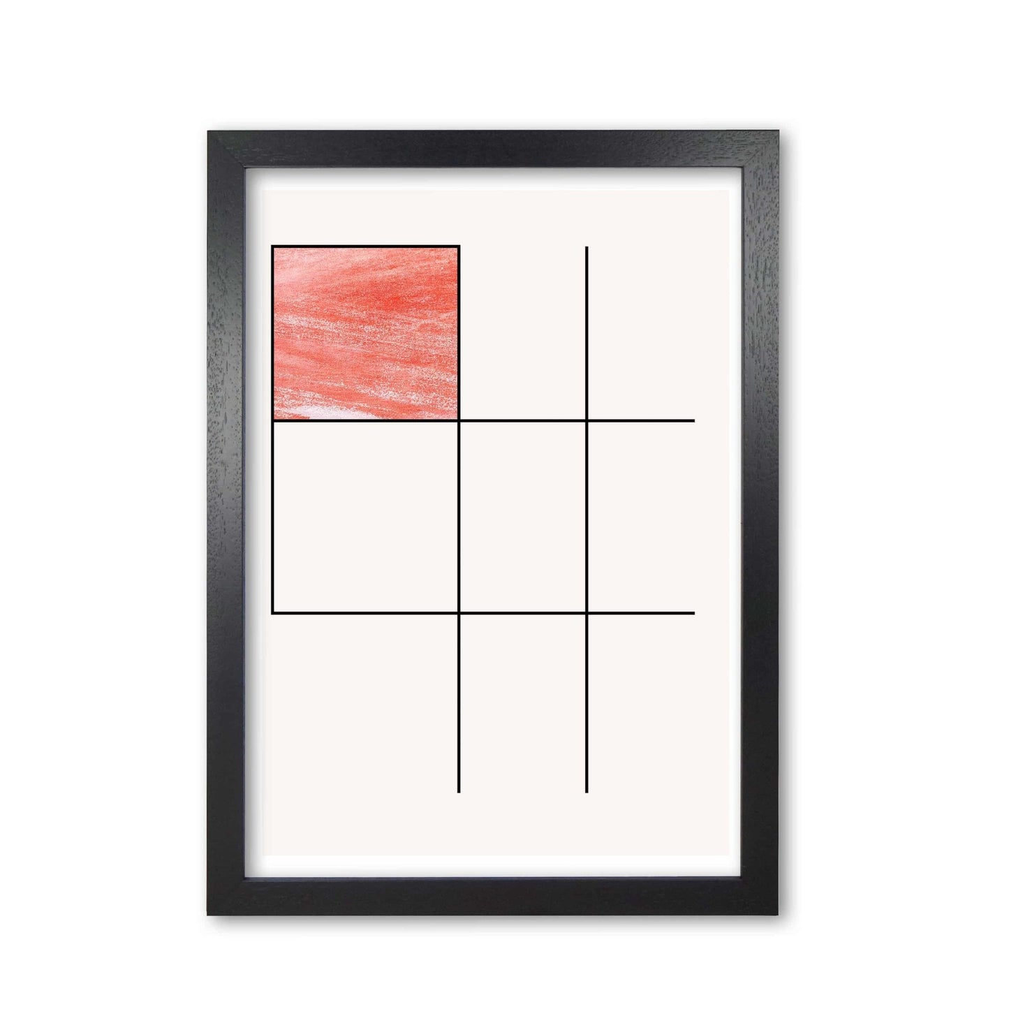 Abstract red crayon geo 1 modern fine art print