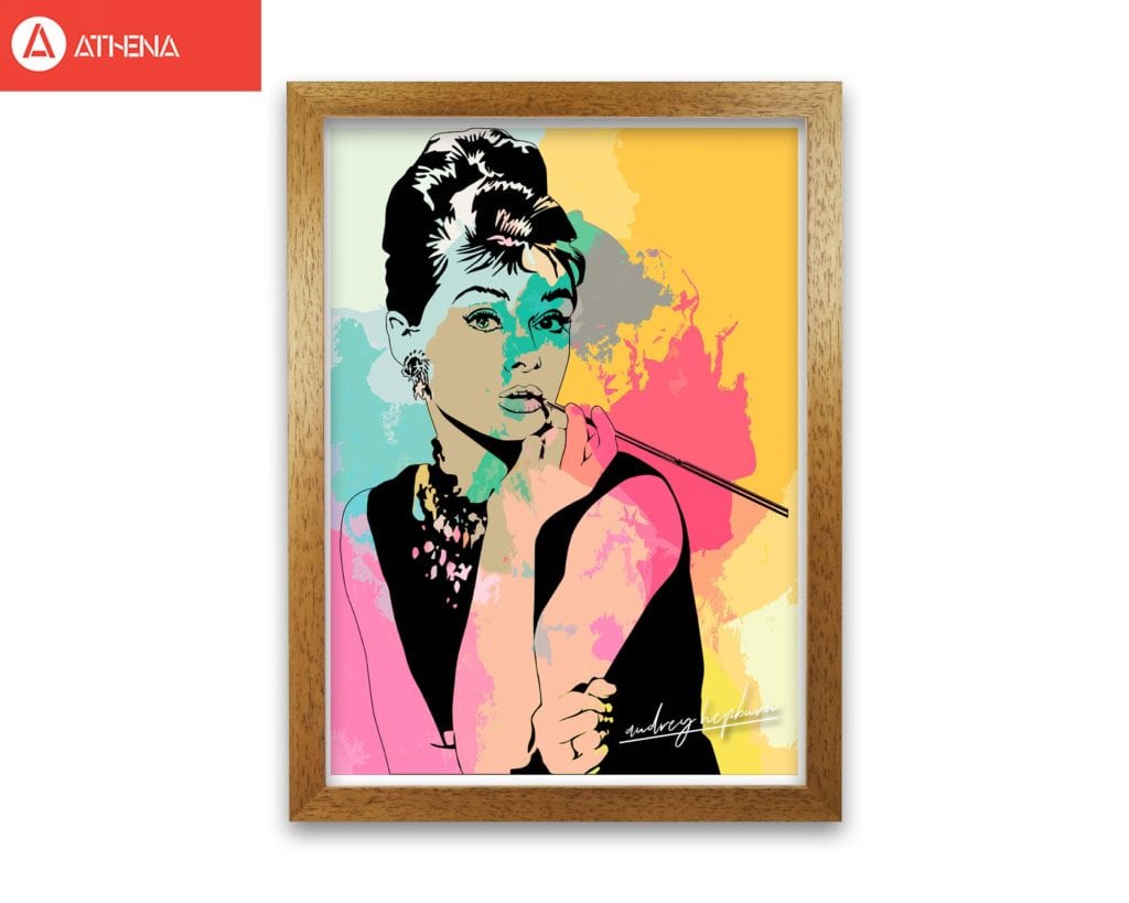 Audrey hepburn in colour modern fine art print