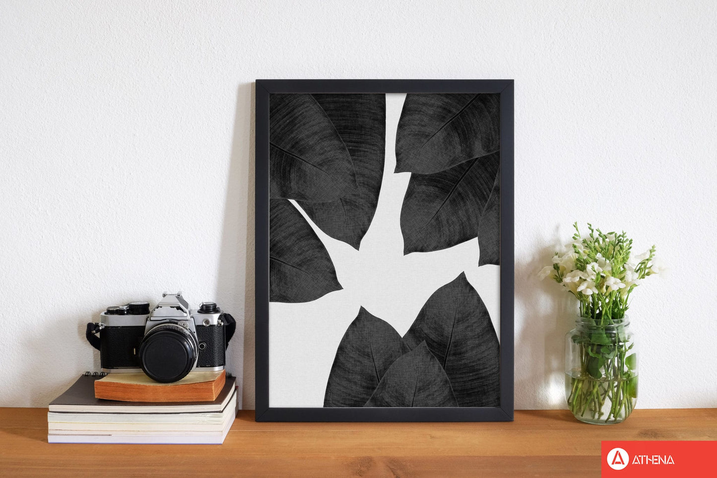 Banana leaf black & white i fine art print by orara studio