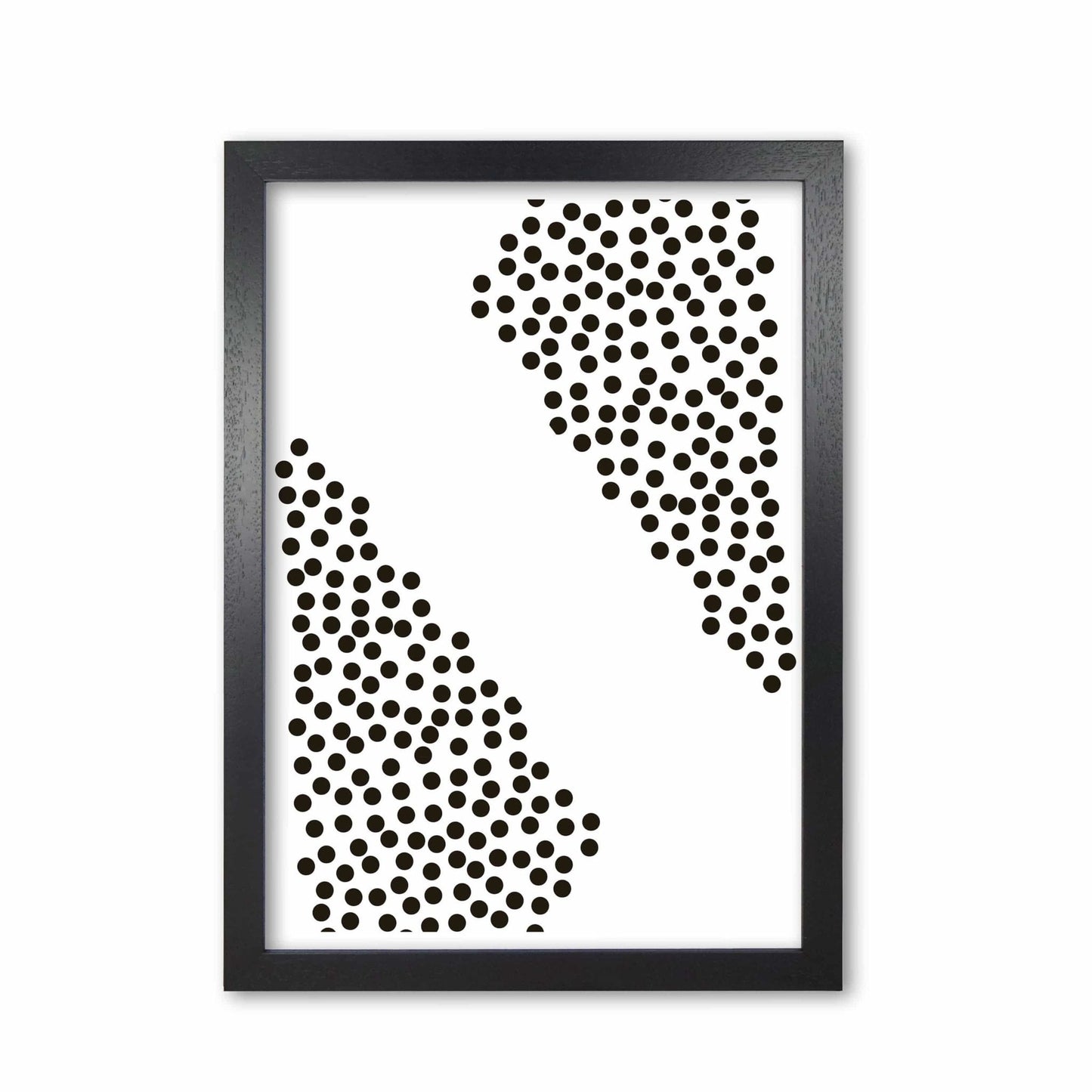 Black corner polka dots abstract modern fine art print