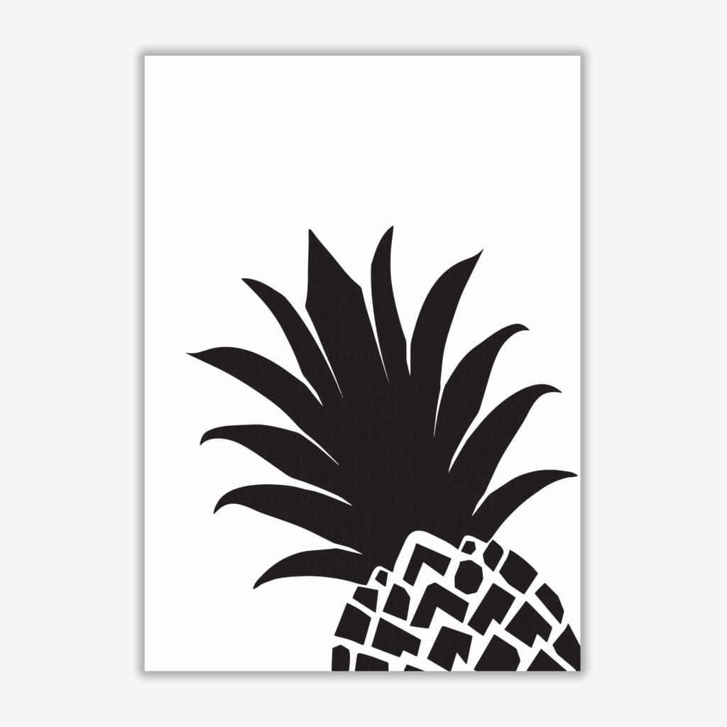Black pineapple 1 modern fine art print, framed kitchen wall art