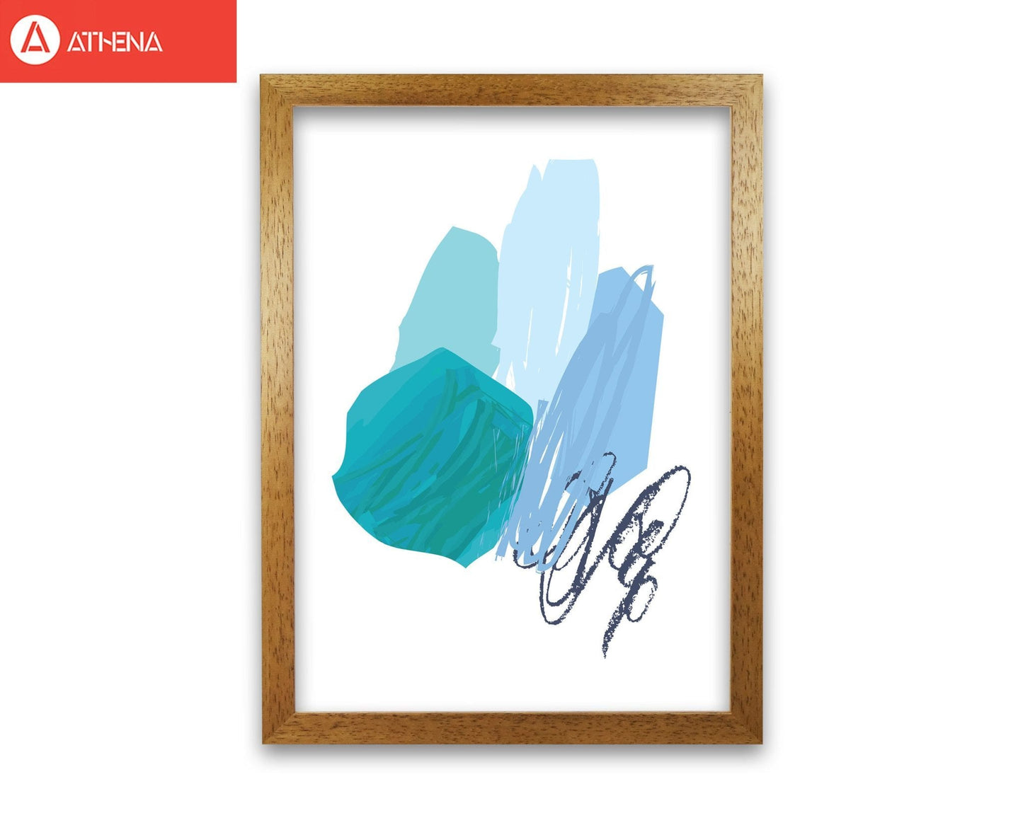 Blue abstract palette drawings modern fine art print