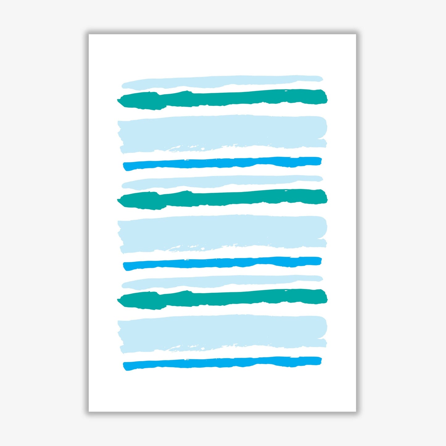 Blue contrast abstract stripes modern fine art print