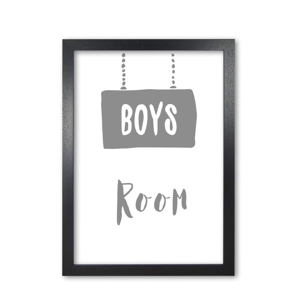 Boys room grey modern fine art print, framed childrens nursey wall art poster