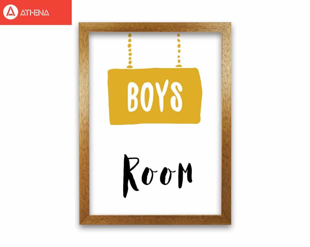 Boys room mustard modern fine art print, framed childrens nursey wall art poster