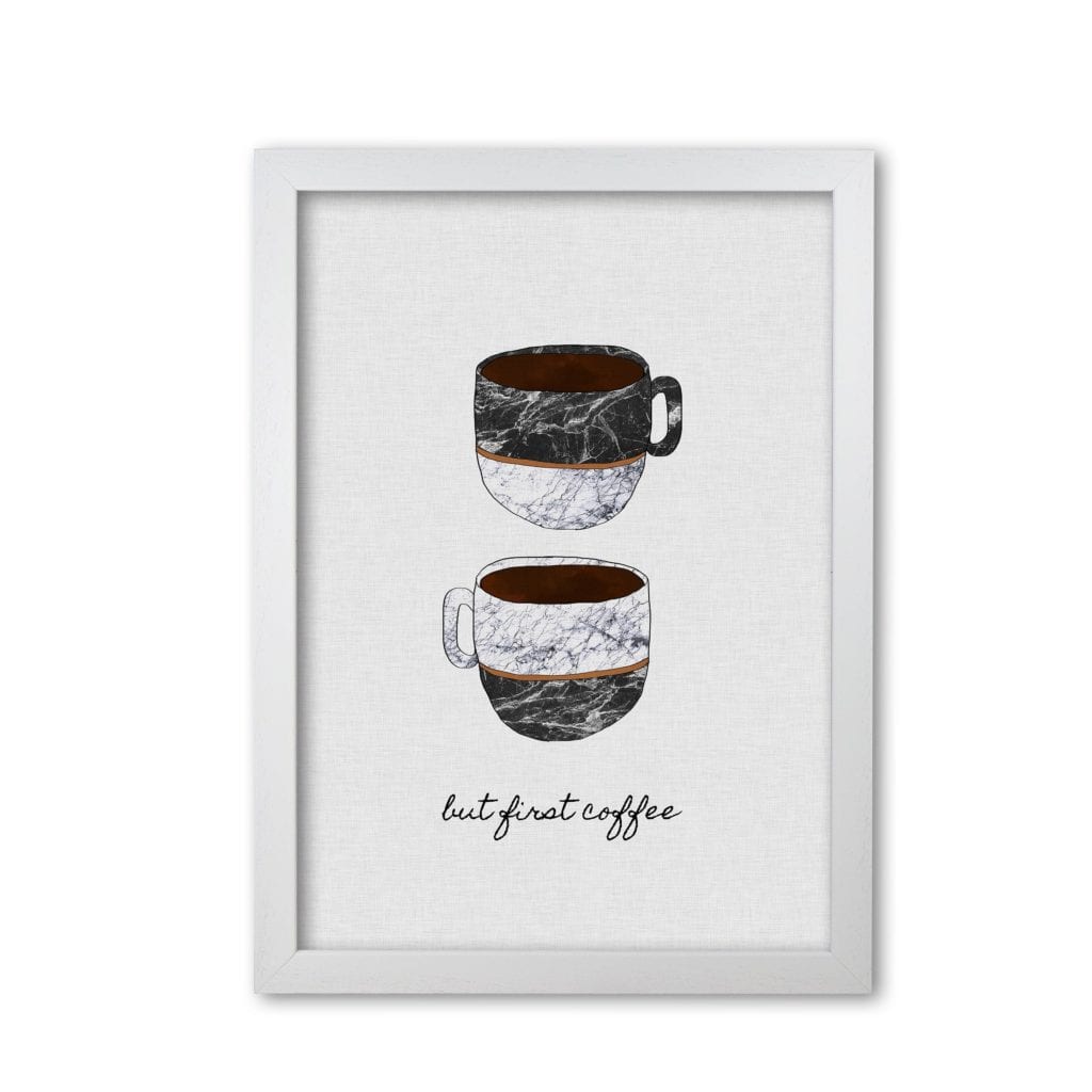 But first coffee ii fine art print by orara studio, framed kitchen wall art