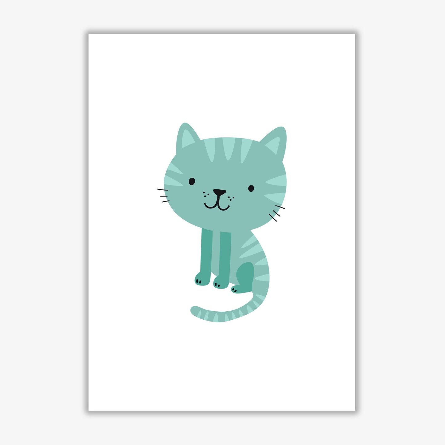 Children's animals, cat modern fine art print