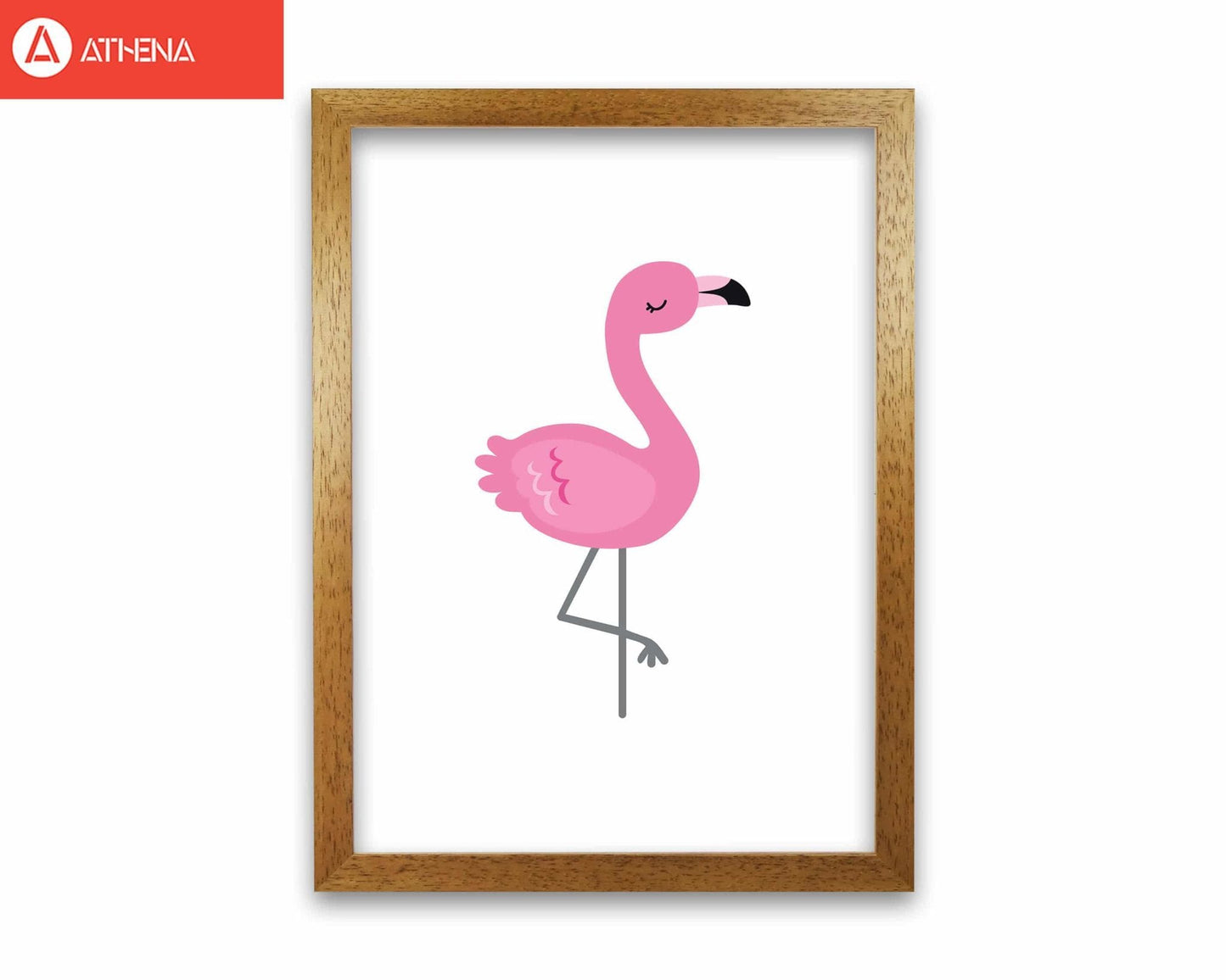 Children's animals, flamingo modern fine art print