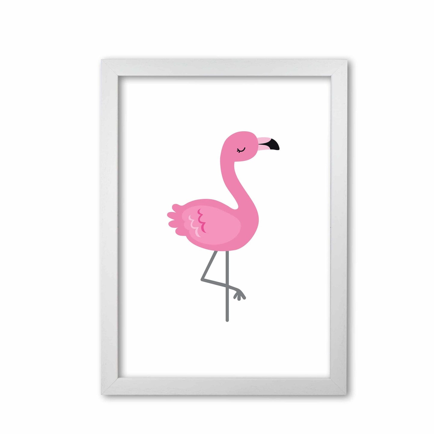 Children's animals, flamingo modern fine art print