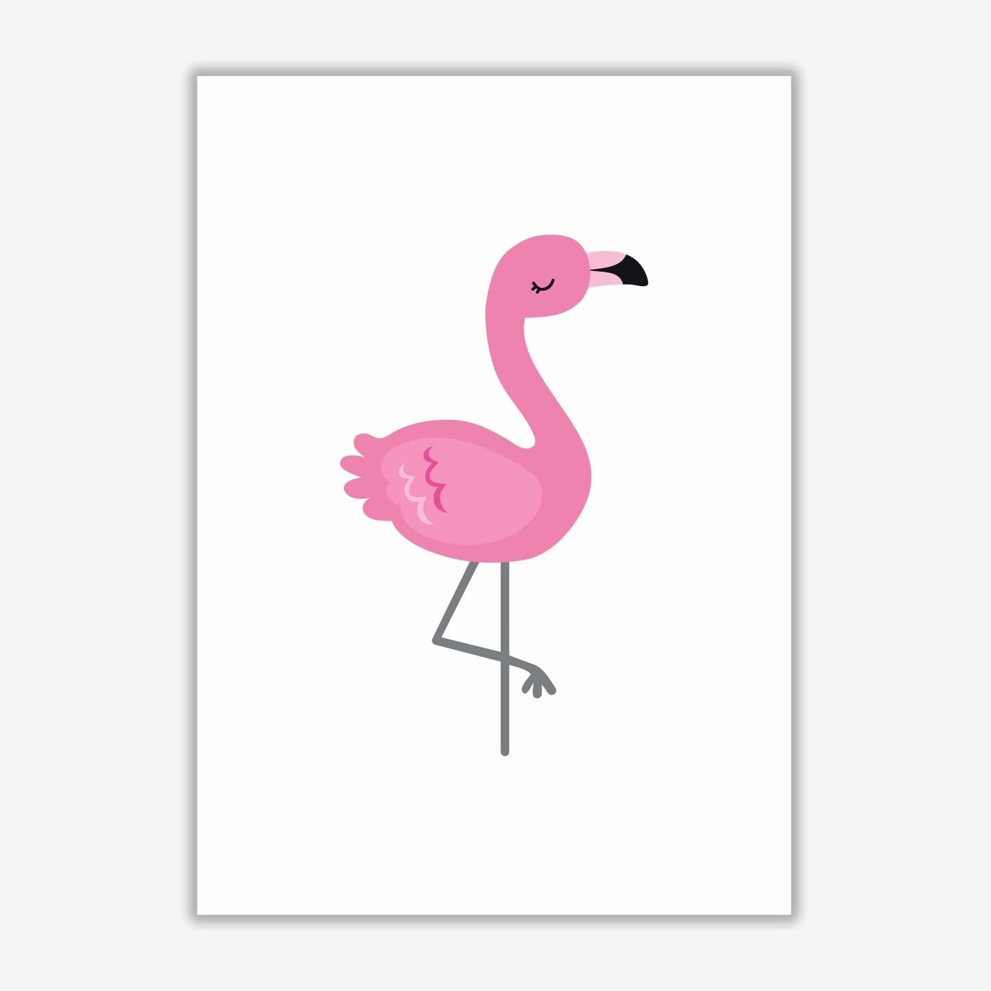 Children's animals, flamingo modern fine art print