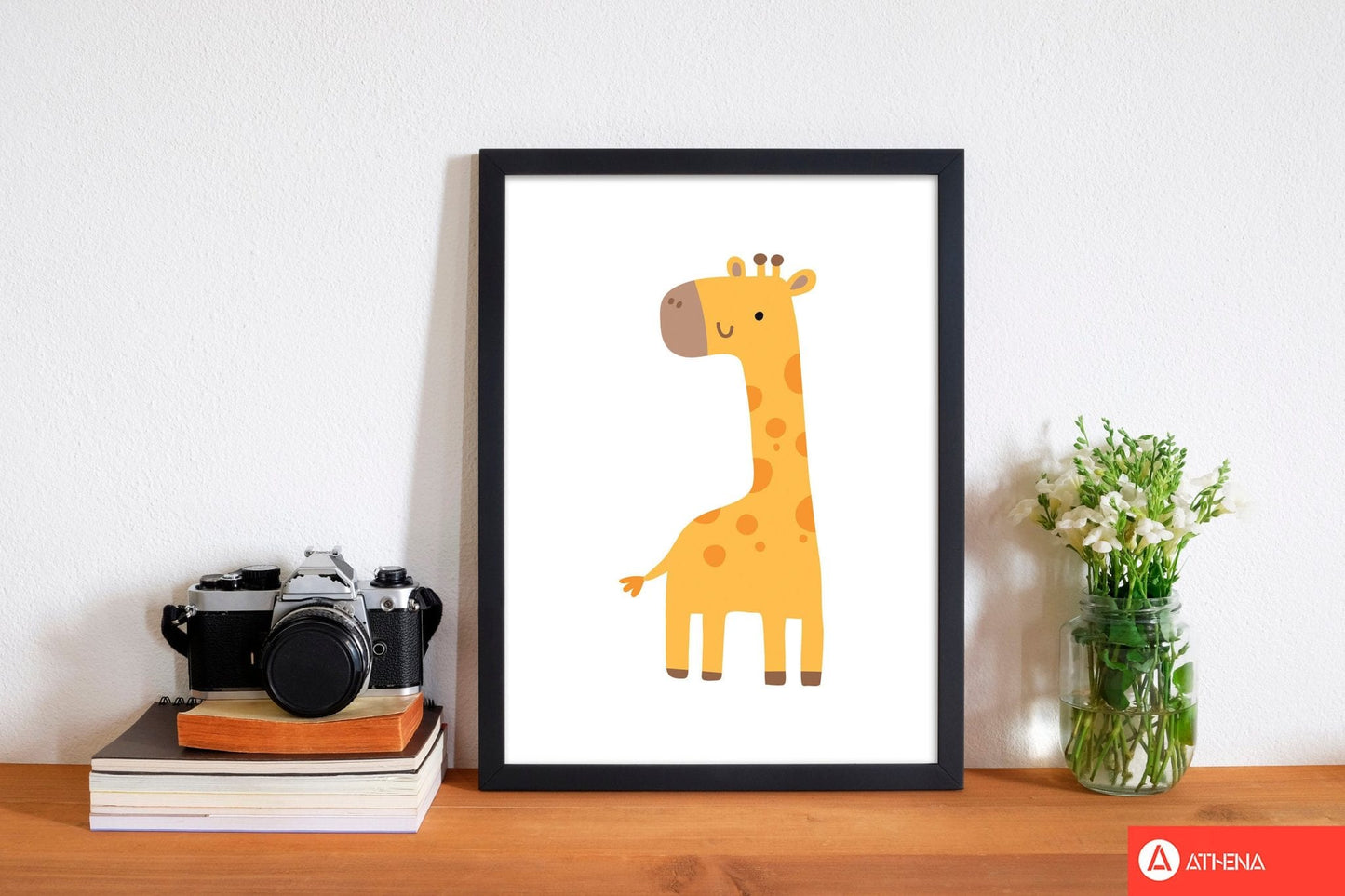 Children's animals, giraffe modern fine art print