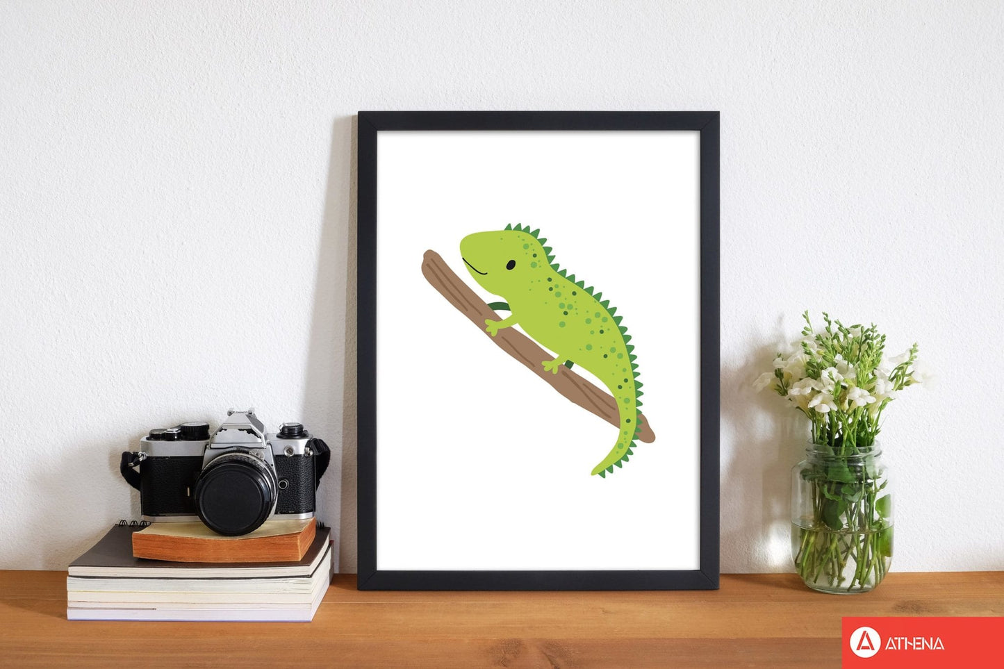 Children's animals, iguana modern fine art print
