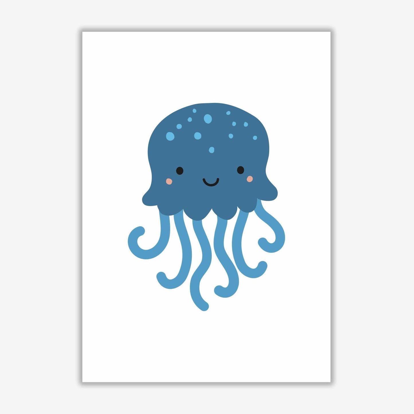 Children's animals, jellyfish modern fine art print
