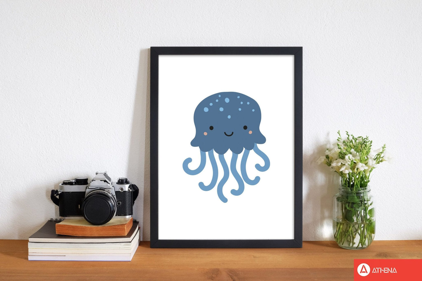 Children's animals, jellyfish modern fine art print