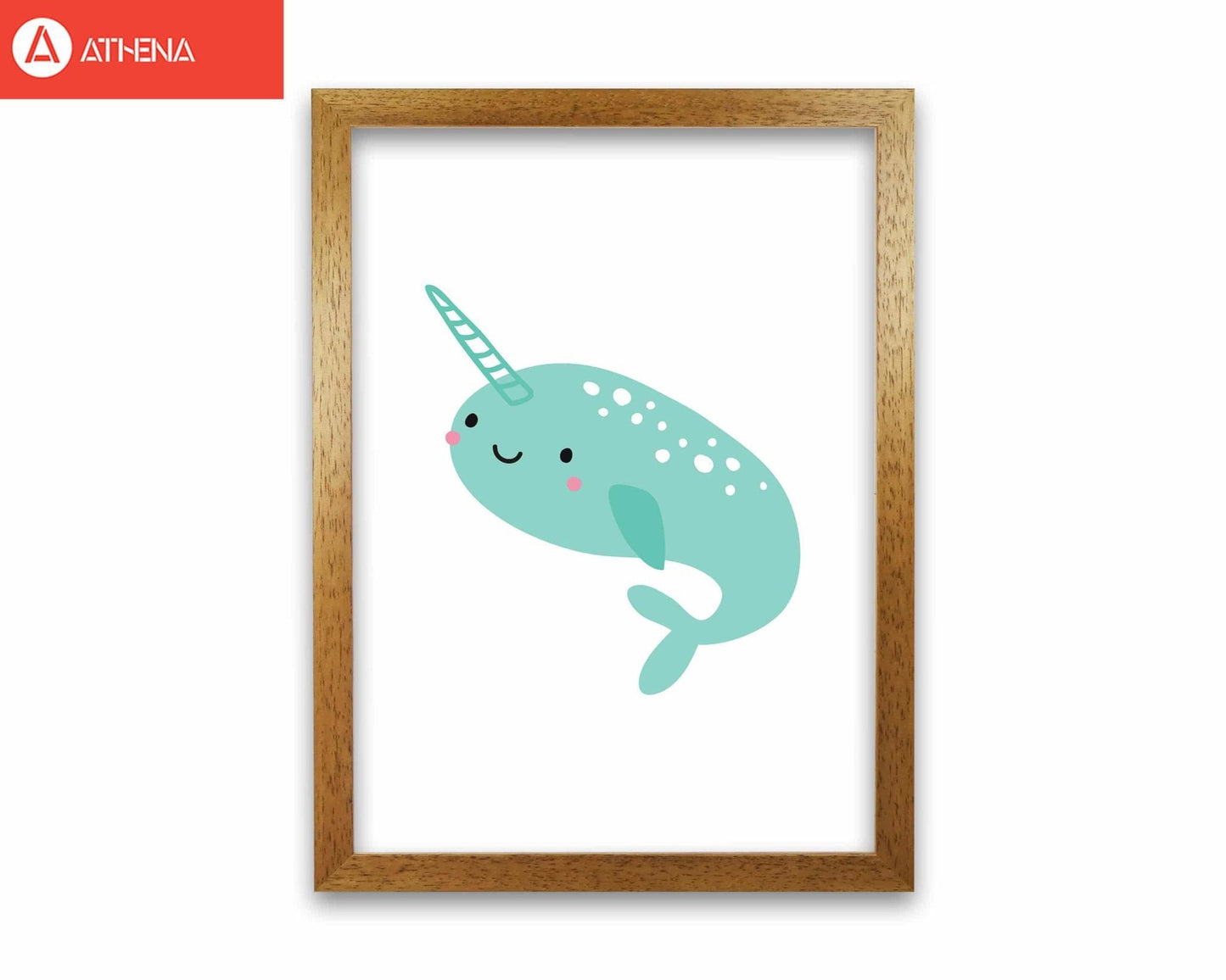 Children's animals, narwhal modern fine art print