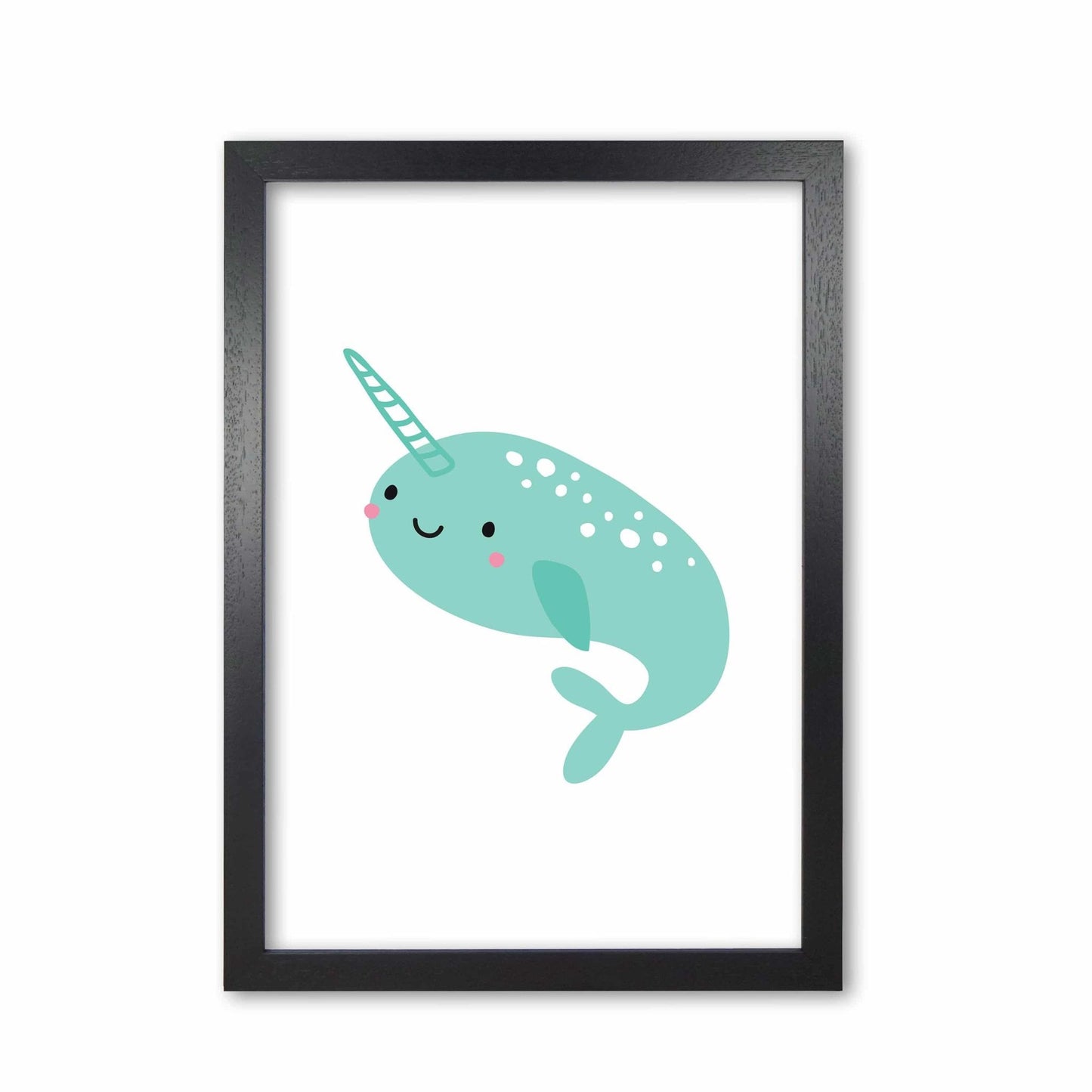 Children's animals, narwhal modern fine art print