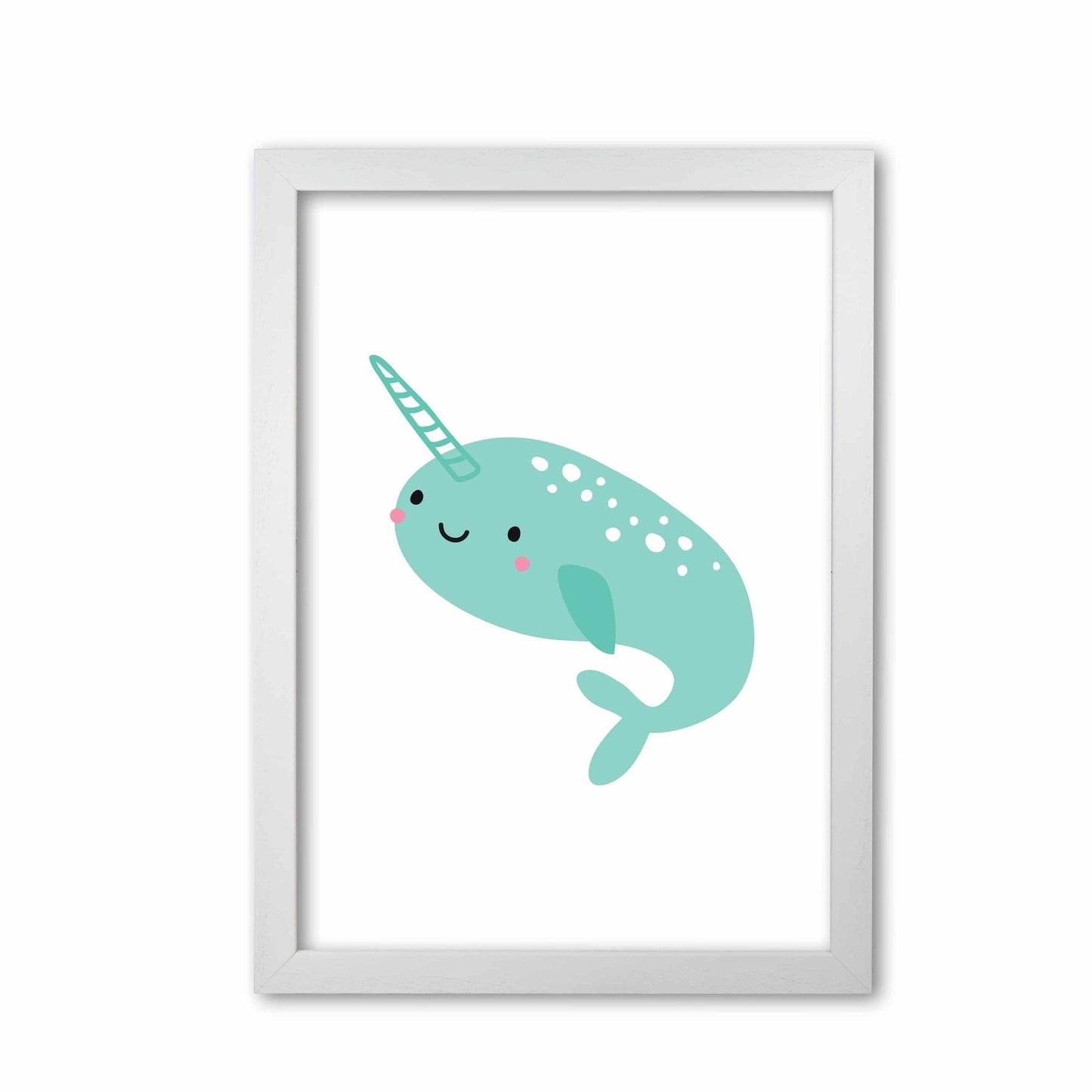 Children's animals, narwhal modern fine art print