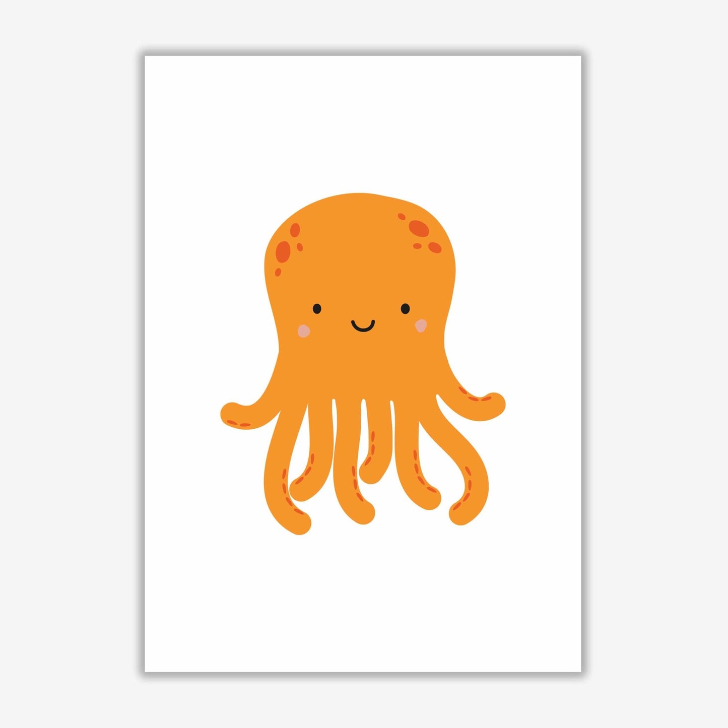 Children's animals, octopus modern fine art print