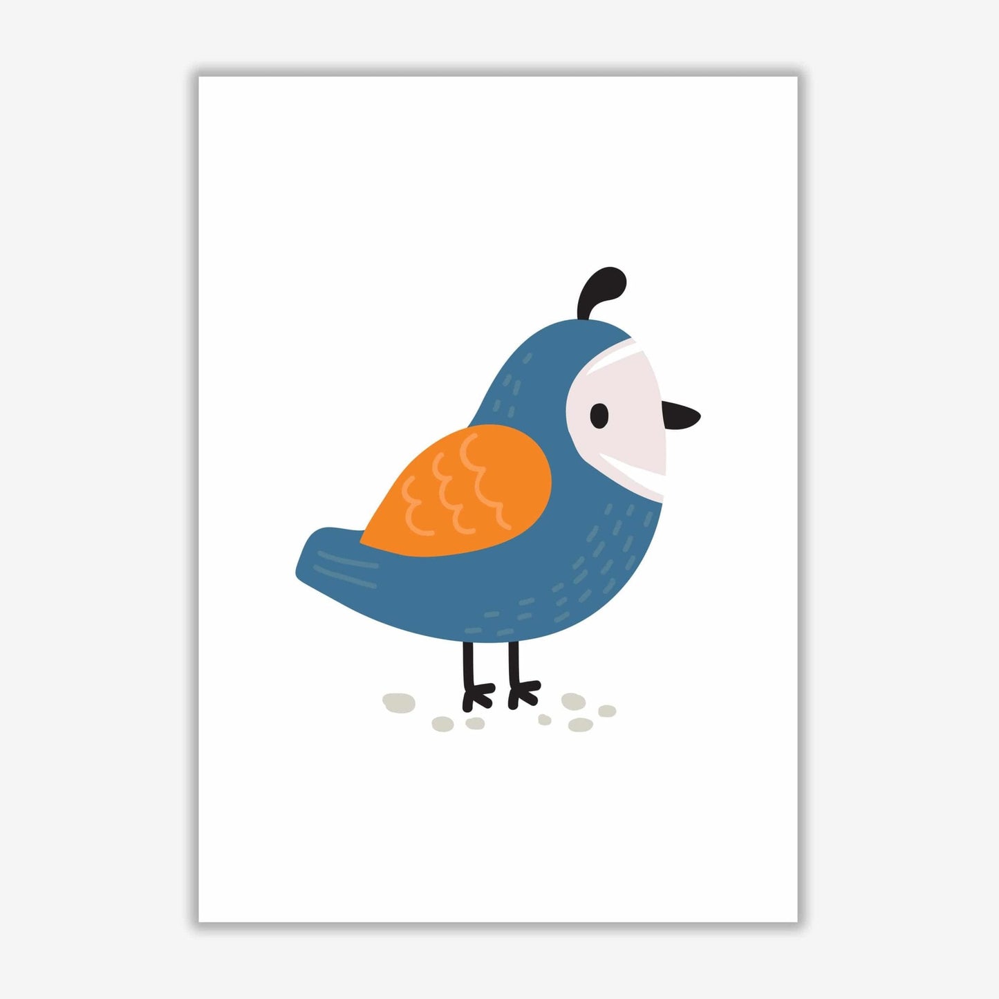 Children's animals, quail modern fine art print